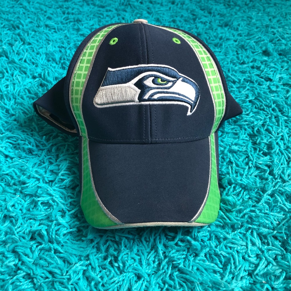 A Seattle Seahawks hat